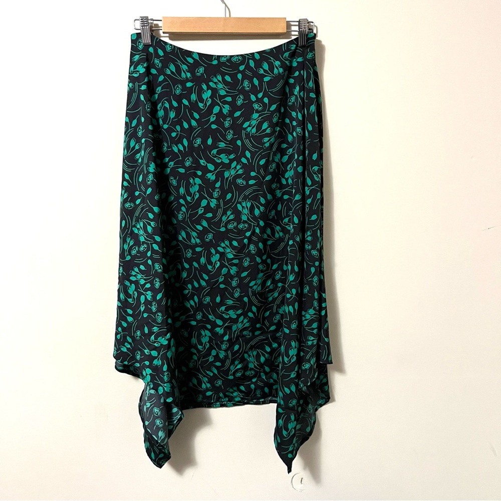 Satin Asymmetrical Floral Midi Skirt - Picture 4 of 8